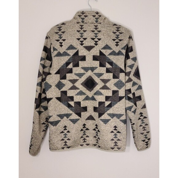 Lucky Brand Gray Label Mens Shearless Fleece Henley Sweatshirt Aztec Size L - Picture 3 of 8
